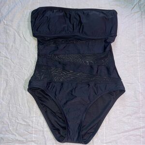 *FREE WITH PURCHASE* Black Mesh Panel One Piece Swimsuit